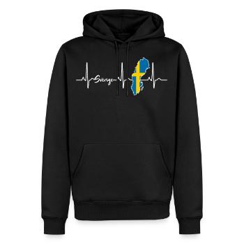 Suède Sverige Battement de coeur Scandinavie - Sweat à capuche Premium bio Homme - noir - Devant - Nico (187cm)
