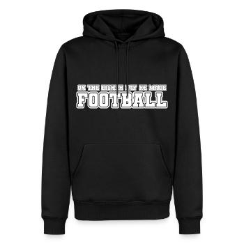 Le huitième jour, il a fait du football américain - Sweat à capuche Premium bio Homme - noir - Devant - Nico (187cm)