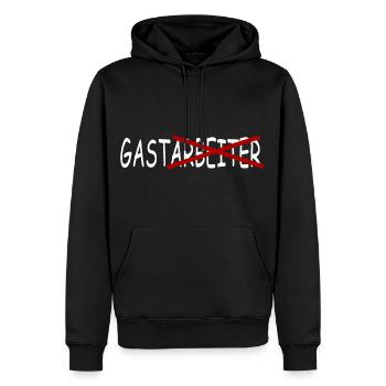 Gastarbeiter - Männer Premium Bio Hoodie - Schwarz - Vorne - Nico (187cm)