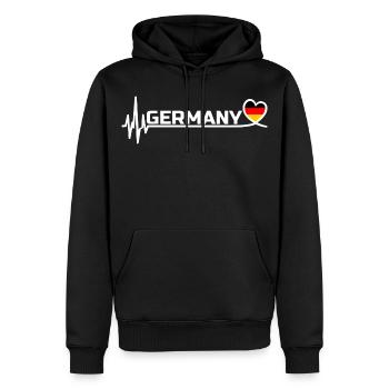 Germany Sport Fan Fussball White - Männer Premium Bio Hoodie - Schwarz - Vorne - Nico (187cm)