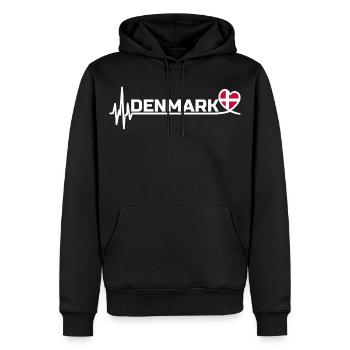 Denmark Sport Fan Fussball White - Männer Premium Bio Hoodie - Schwarz - Vorne - Nico (187cm)