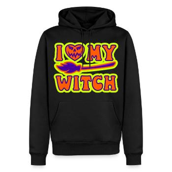 I Love My Witch Hexe Halloween Männer Frauen - Männer Premium Bio Hoodie - Schwarz - Vorne - Nico (187cm)