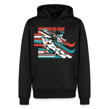 Ski Sports d’hiver Neige Hiver - Sweat à capuche Premium bio Homme - noir - Devant - Nico (187cm)