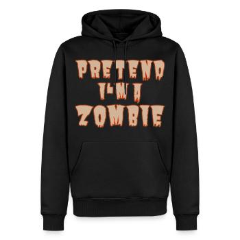 Pretend I’m a Zombie – Easy Halloween-Kostüm - Männer Premium Bio Hoodie - Schwarz - Vorne - Nico (187cm)