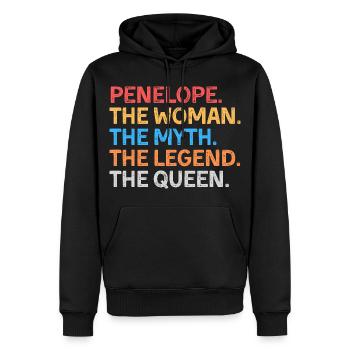 Penelope The Woman The Myth The Legend The Queen - Männer Premium Bio Hoodie - Schwarz - Vorne - Nico (187cm)
