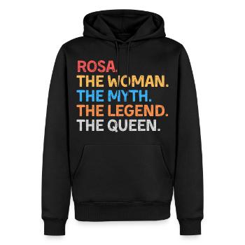 Rosa La Femme Le Mythe La Légende La Reine - Sweat à capuche Premium bio Homme - noir - Devant - Nico (187cm)