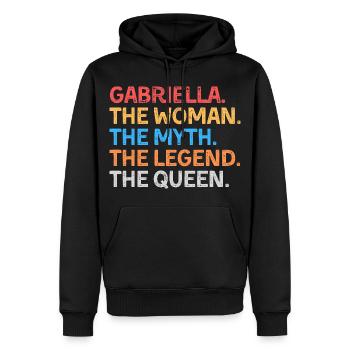 Gabriella Le Mythe La Légende La Reine - Sweat à capuche Premium bio Homme - noir - Devant - Nico (187cm)