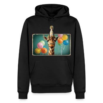 Giraffentiere Zooparty Dschungel Zoo Geburtstag - Männer Premium Bio Hoodie - Schwarz - Vorne - Nico (187cm)