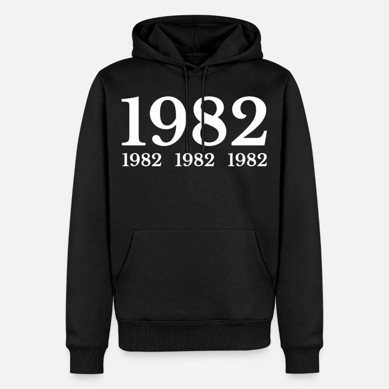 1982 - Sweat à capuche Premium bio Homme - noir