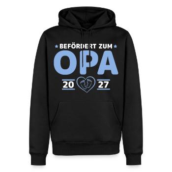 Babyparty Befördert zum Opa 2027 - Männer Premium Bio Hoodie - Schwarz - Vorne - Nico (187cm)