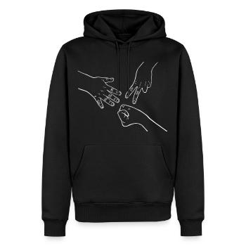 Schnick Schnack Schnuck, Schere Papier Spiel - Männer Premium Bio Hoodie - Schwarz - Vorne - Nico (187cm)