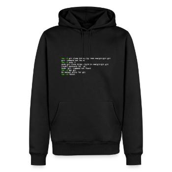 linux shell git clone - Sweat à capuche Premium bio Homme - noir - Devant - Nico (187cm)