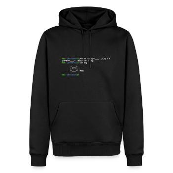linux shell cat - Sweat à capuche Premium bio Homme - noir - Devant - Nico (187cm)