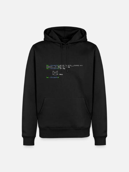 linux shell cat - Sweat à capuche Premium bio Homme - noir