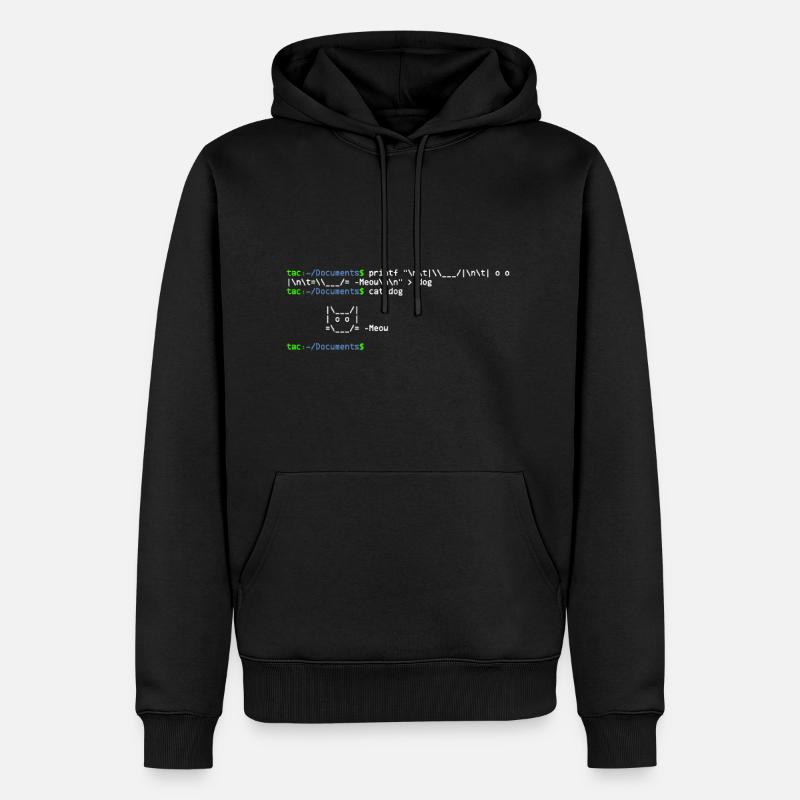 linux shell cat - Sweat à capuche Premium bio Homme - noir