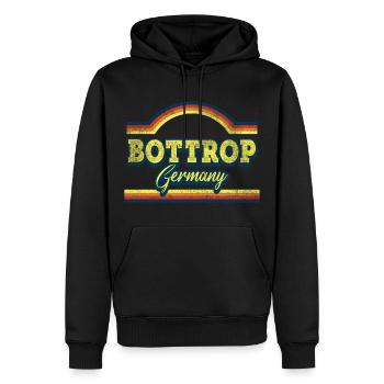 Bottrop Germany City Font Vintage Retro - Men’s Premium Organic Hoodie - black - Front - Nico (187cm)