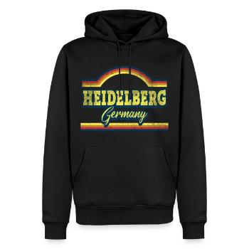 Heidelberg Germany City Font Vintage Retro - Men’s Premium Organic Hoodie - black - Front - Nico (187cm)