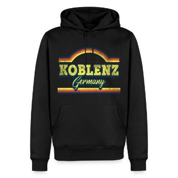 Koblenz Deutschland Stadt Schrift Vintage Retro - Männer Premium Bio Hoodie - Schwarz - Vorne - Nico (187cm)