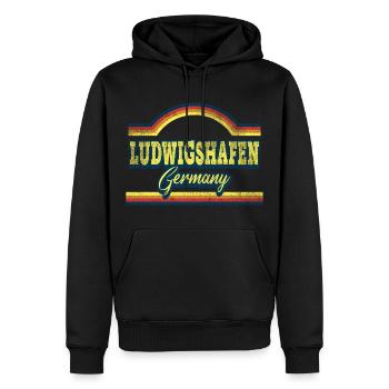 Ludwigshafen Deutschland Stadt Vintage Retro - Männer Premium Bio Hoodie - Schwarz - Vorne - Nico (187cm)