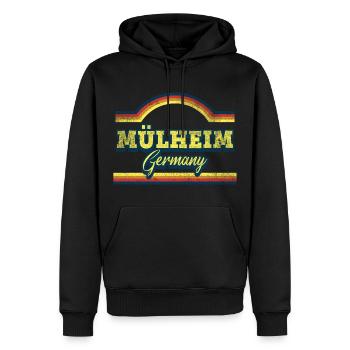 Mülheim Germany City Font Vintage Retro - Men’s Premium Organic Hoodie - black - Front - Nico (187cm)