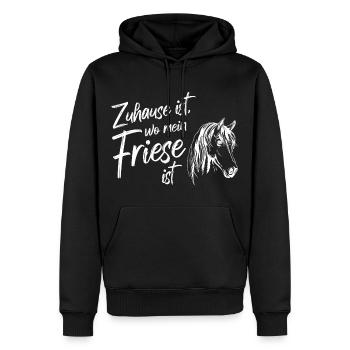 Friese Pferd Reiten Reiter Reiterin Wild Natur - Männer Premium Bio Hoodie - Schwarz - Vorne - Nico (187cm)