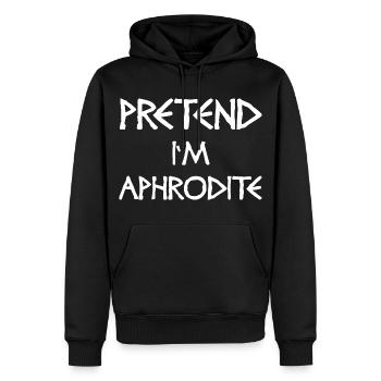Pretend I’m Aphrodite – Göttin Kostüm - Männer Premium Bio Hoodie - Schwarz - Vorne - Nico (187cm)