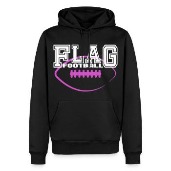 Flag Footballeuse Filles Femmes - Sweat à capuche Premium bio Homme - noir - Devant - Nico (187cm)