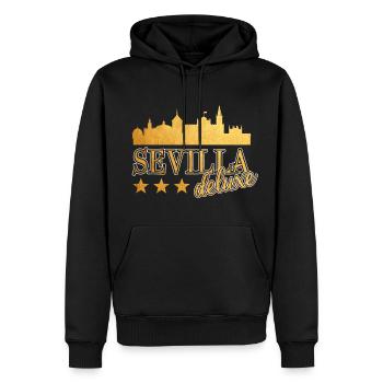Seville Spain City Skyline Gold Home Love - Men’s Premium Organic Hoodie - black - Front - Nico (187cm)
