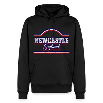 Newcastle England UK Stadt Schrift Vintage Retro - Männer Premium Bio Hoodie - Schwarz - Vorne - Nico (187cm)