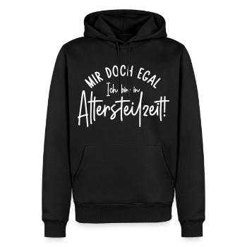 Ruhestand Mir doch egal Ich bin in Altersteilzeit - Männer Premium Bio Hoodie - Schwarz - Vorne - Nico (187cm)
