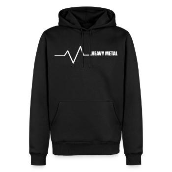 Heavy Rock Heartbeat Rock Rocker de battement de coeur - Sweat à capuche Premium bio Homme - noir - Devant - Nico (187cm)