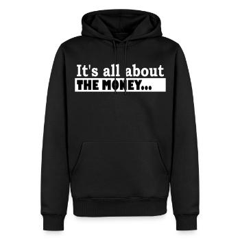Its all about the Money - Sweat à capuche Premium bio Homme - noir - Devant - Nico (187cm)