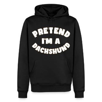 Faire semblant d’être un teckel - Déguisement de teckel drôle - Sweat à capuche Premium bio Homme - noir - Devant - Nico (187cm)