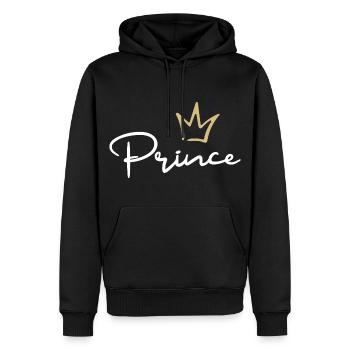 Prince Krone - Männer Premium Bio Hoodie - Schwarz - Vorne - Nico (187cm)