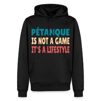 Petanque is not a game it's a Lifestyle Boule - Männer Premium Bio Hoodie - Schwarz - Vorne - Nico (187cm)