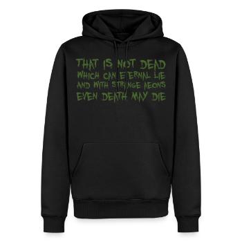 That is not dead which can eternal lie (Cthulhu) - Männer Premium Bio Hoodie - Schwarz - Vorne - Nico (187cm)