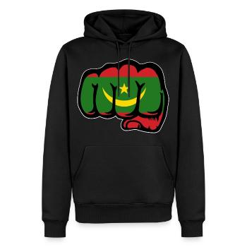 Mauretanien Flagge Faust - Männer Premium Bio Hoodie - Schwarz - Vorne - Nico (187cm)