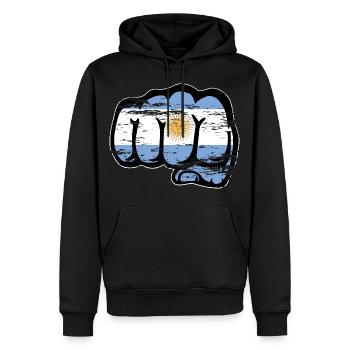 Argentinien Flagge Faust used - Männer Premium Bio Hoodie - Schwarz - Vorne - Nico (187cm)
