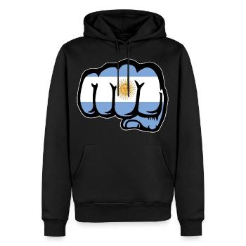 Poing du drapeau argentin - Sweat à capuche Premium bio Homme - noir - Devant - Nico (187cm)