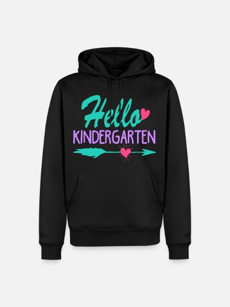 Hello Kindergarten - Men’s Premium Organic Hoodie - black