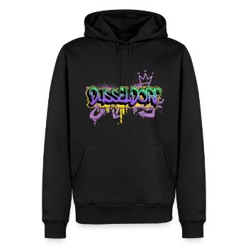 Düsseldorf Deutschland Graffiti Spray Sprayer - Männer Premium Bio Hoodie - Schwarz - Vorne - Nico (187cm)