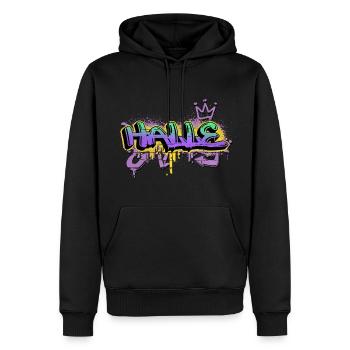 Halle Deutschland Stadt Graffiti Spray Sprayer - Männer Premium Bio Hoodie - Schwarz - Vorne - Nico (187cm)