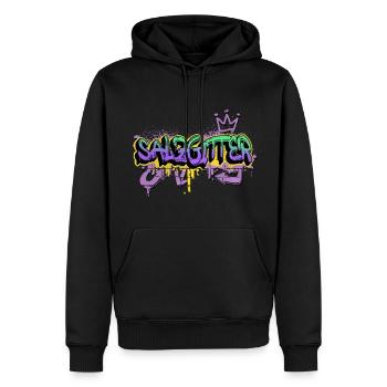 Salzgitter Germany City Graffiti Sprayer - Men’s Premium Organic Hoodie - black - Front - Nico (187cm)