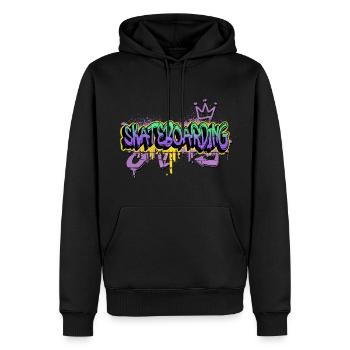 Skateboarding Skater Board Graffiti Spray Sprayer - Männer Premium Bio Hoodie - Schwarz - Vorne - Nico (187cm)