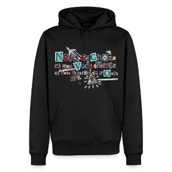 Complots - Sweat à capuche Premium bio Homme - noir - Devant - Nico (187cm)