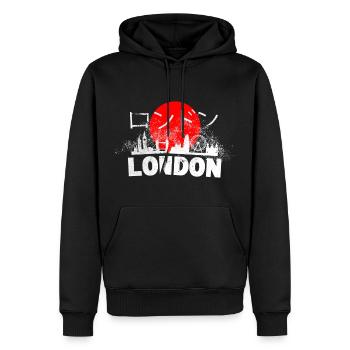 London England UK Stadt Japan Japanisch Schrift - Männer Premium Bio Hoodie - Schwarz - Vorne - Nico (187cm)