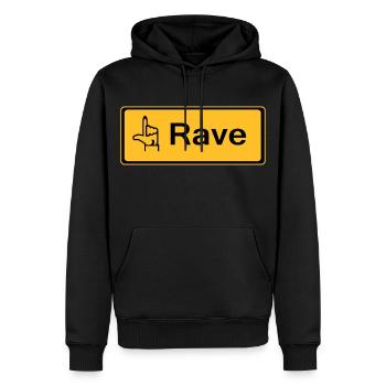 rzhw_rave_2c - Männer Premium Bio Hoodie - Schwarz - Vorne - Nico (187cm)