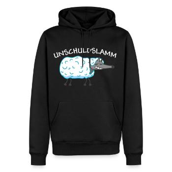Unschuldslamm - Männer Premium Bio Hoodie - Schwarz - Vorne - Nico (187cm)