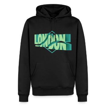 Londres Angleterre UK City Police 3D Skyline - Sweat à capuche Premium bio Homme - noir - Devant - Nico (187cm)