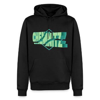 Chemnitz Allemagne Ville 3D Font Skyline - Sweat à capuche Premium bio Homme - noir - Devant - Nico (187cm)